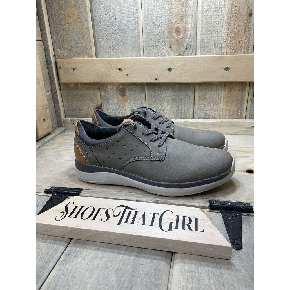 us8 Earth Spirit Mens Shoes Gray Tan Cushioned Oxford Casual Sneakers Worn Once
